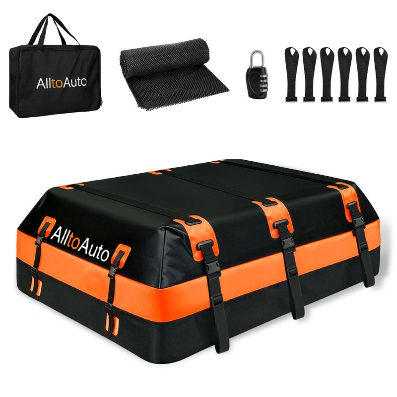 Car Rooftop top Cargo Carrier 21 Cubic feet 100 Waterproof Heavy Duty PVC for All Cars withWithout Rack Includes AntiSlip Mat 10 Buckle with Straps 6 Door Hooks Luggage Lock